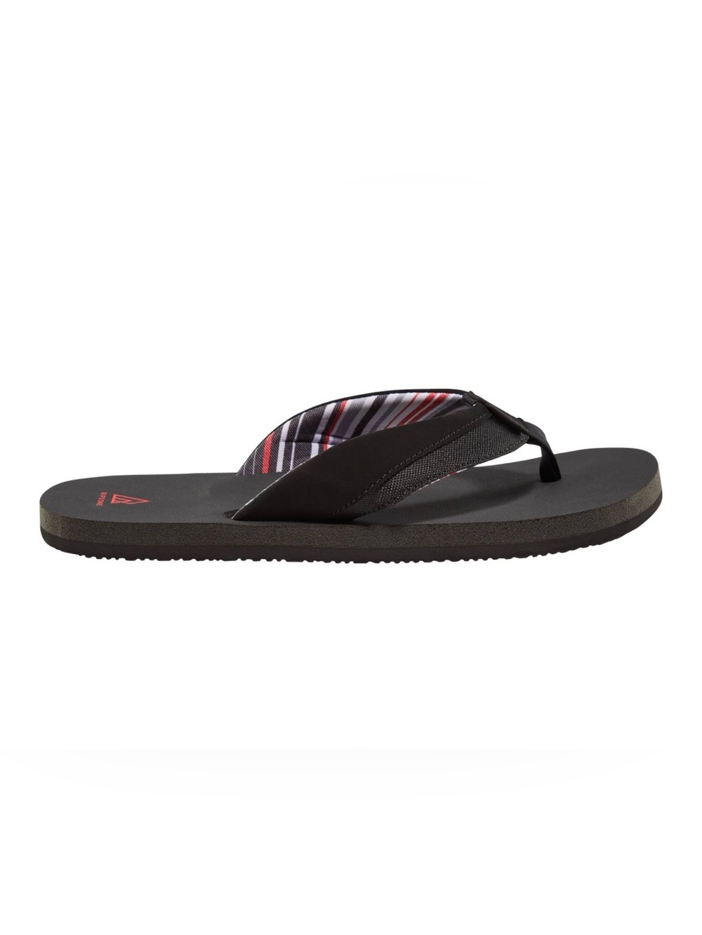 Men's Black Flip Flops with Red Accent -Ripzone